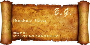 Bundusz Géza névjegykártya